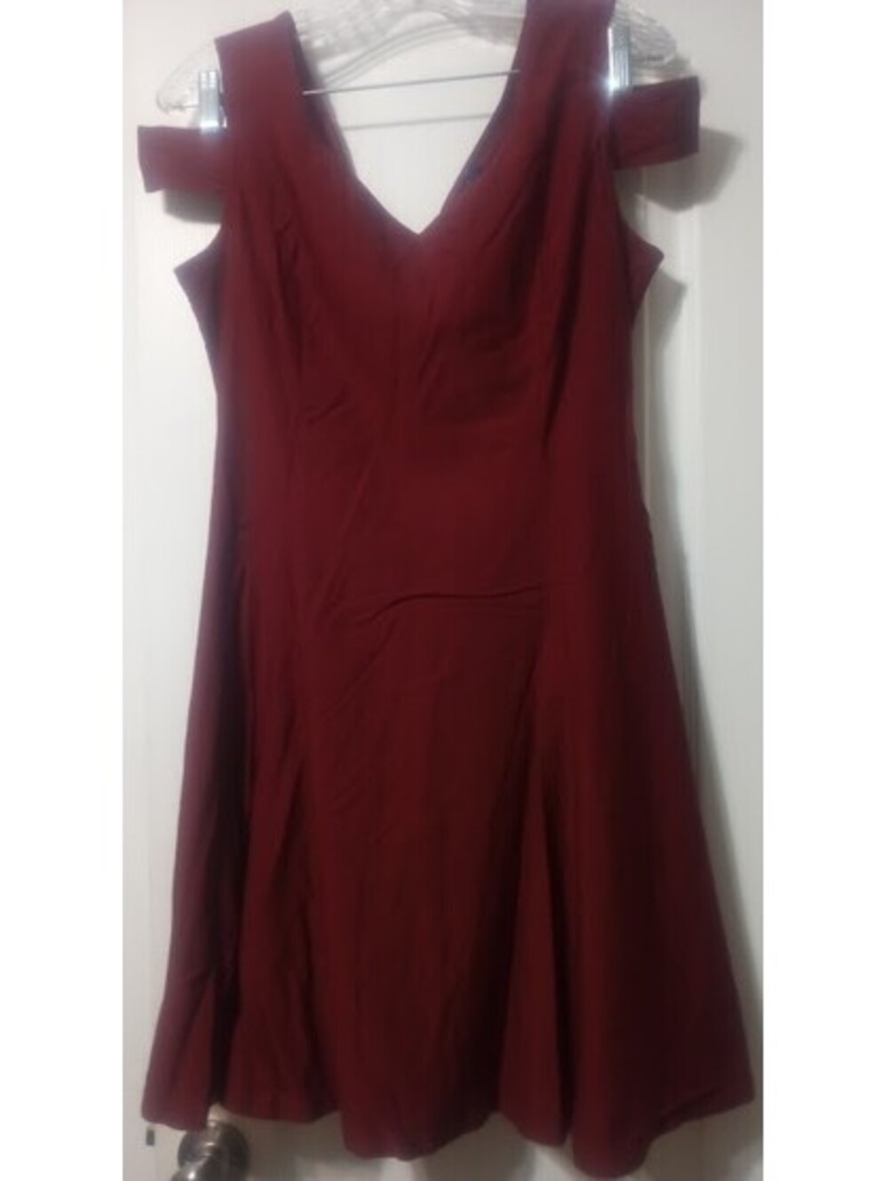 Burgundy Insnova Cold‑Shoulder Dress | Size XL | Modern Elegance GUC - Picture 3 of 7
